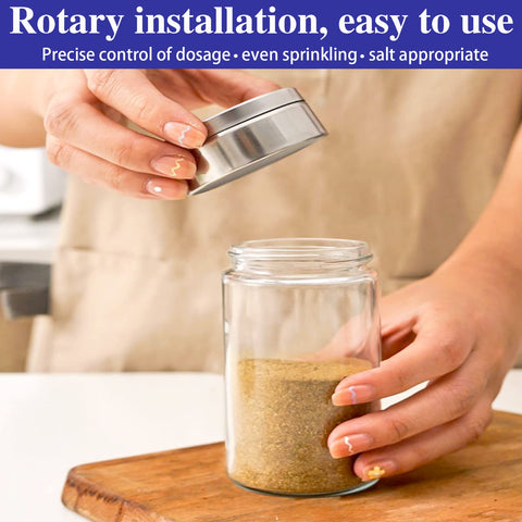 Aellabus shaker with stainless steel lid keeps spices fresh and dust-free