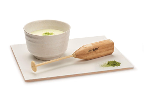 Durable BPA-free plastic with stainless steel whisk on Aerolatte Frother.