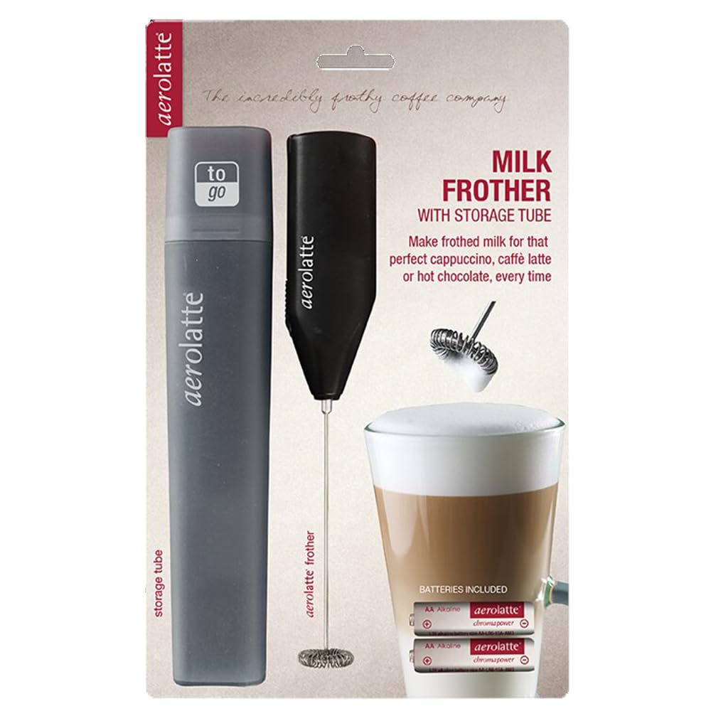 Aerolatte Milk Frother To Go stainless steel construction offers durable, safe frothing for daily beverages.