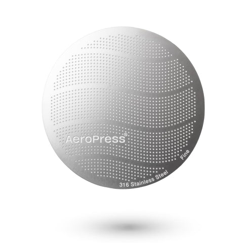 AeroPress 316 stainless steel filter for durable, grit-free cups.