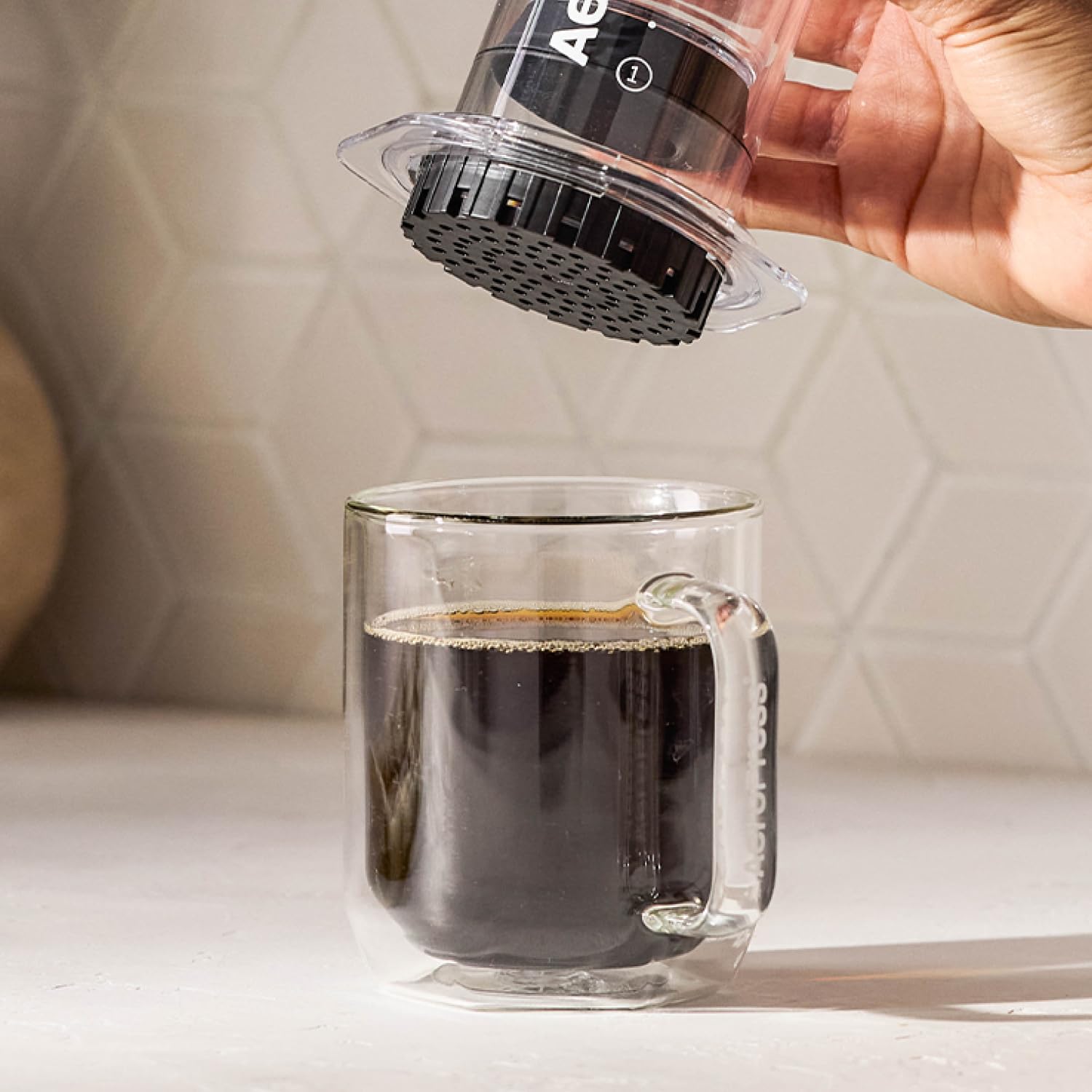 Brew with AeroPress filter to reduce grit.