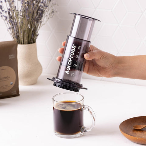 AeroPress Clear Black Coffee Press quick-clean workflow after brewing for less downtime.