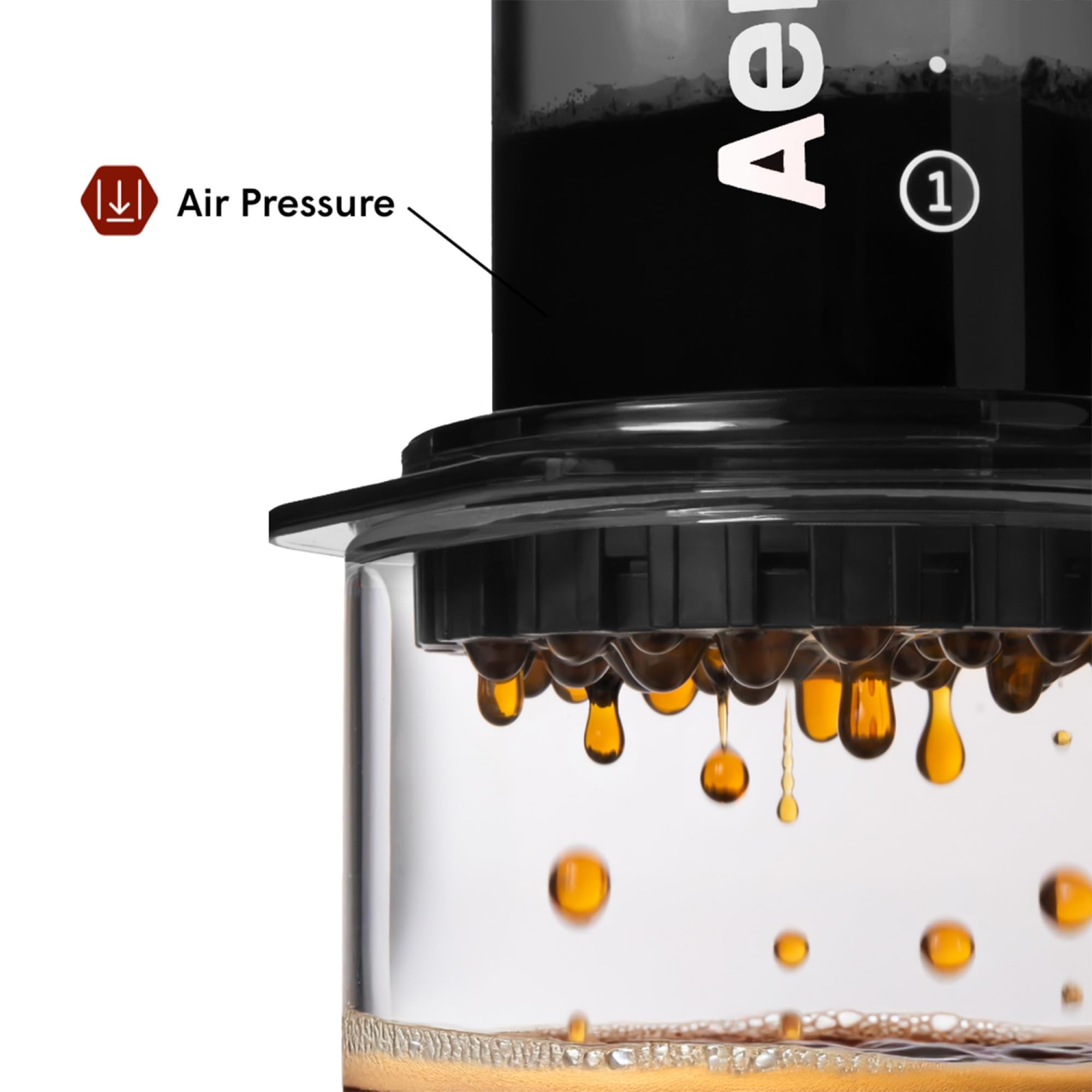 AeroPress Clear Black Coffee Press travel-ready design fits backpacks for outdoors and travel.