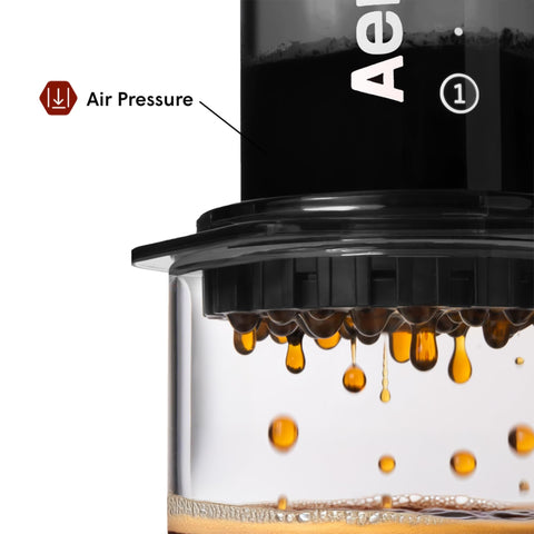 AeroPress Clear Black Coffee Press travel-ready design fits backpacks for outdoors and travel.