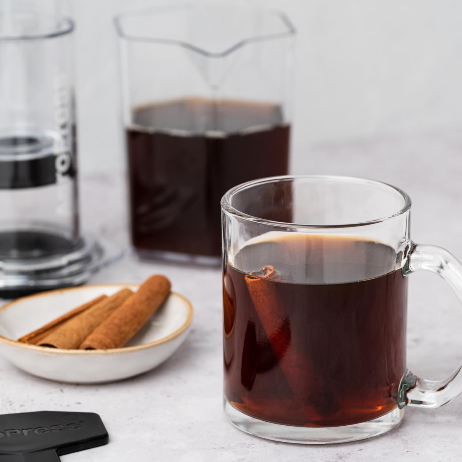 AeroPress coffee carafe made-in-usa with crystal-clear Tritan supports watching extraction