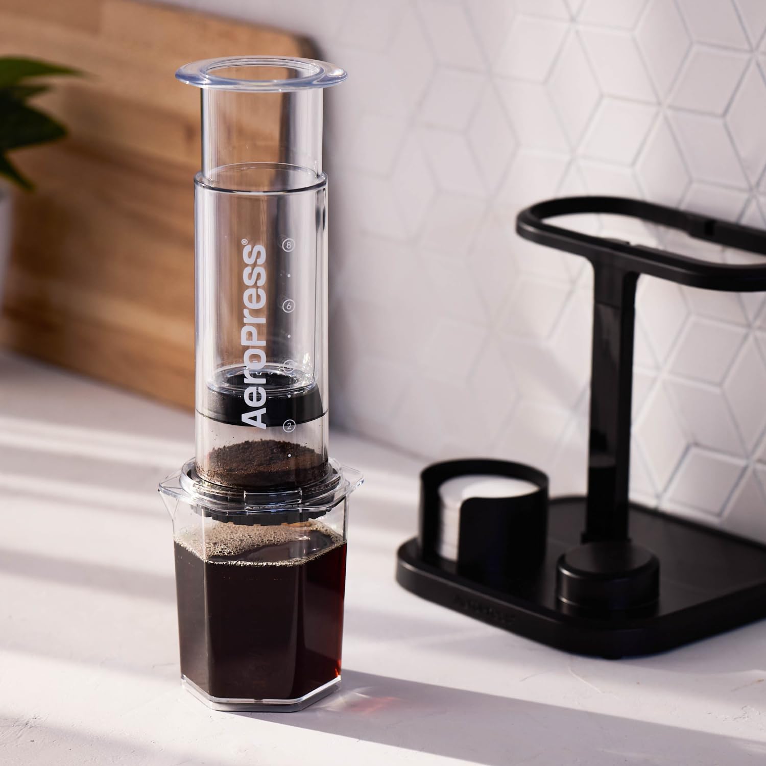 AeroPress Organizer Stand dedicated slots keep kitchen clutter-free and accessible