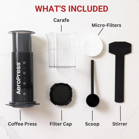 AeroPress Original XL easy cleaning scene with pop-out grinds and rinse.