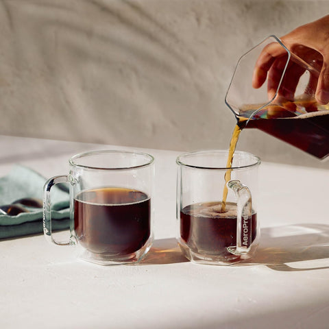 AeroPress Original XL cup ready for serving with generous 20 oz capacity.