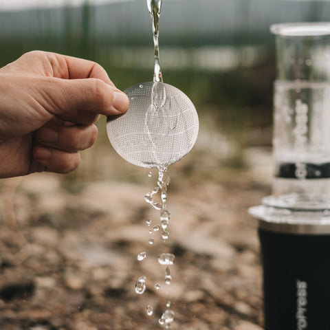 AeroPress premium metal filter enables fast, smooth brews.