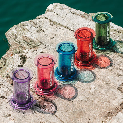 Compact, lightweight, and shatterproof, AeroPress travels easily for coffee anywhere.