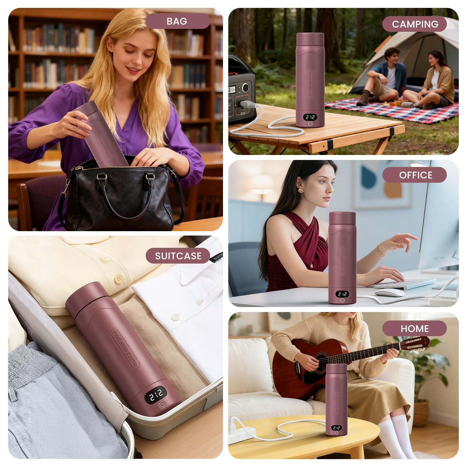 Compact AerRoll kettle fits into backpack pockets and small kitchens.