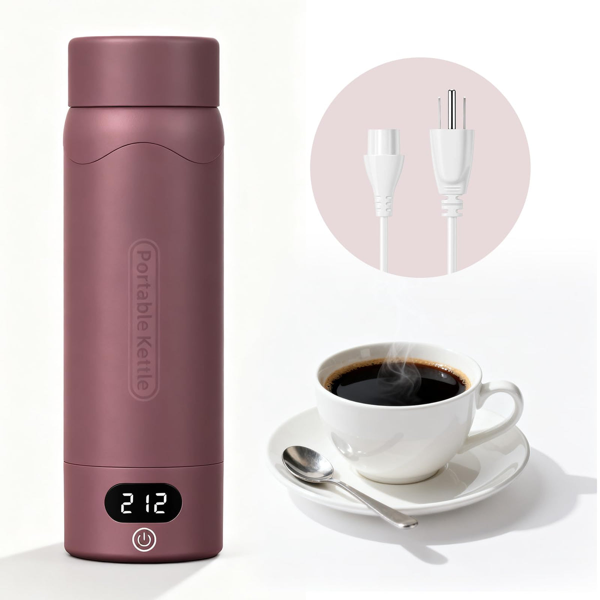 AerRoll Travel Electric Kettle interior 316 stainless steel for durable, safe hydration on the go.
