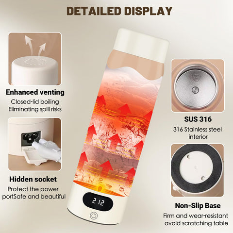 AerRoll kettle outer stainless steel housing for a solid feel