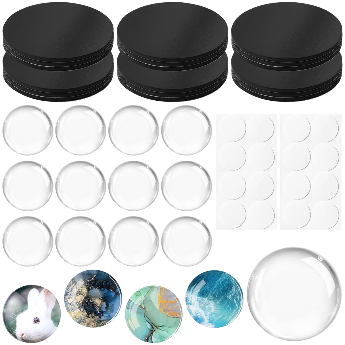 Aertiavty 2-inch glass magnets for strong fridge display and organized reminders.