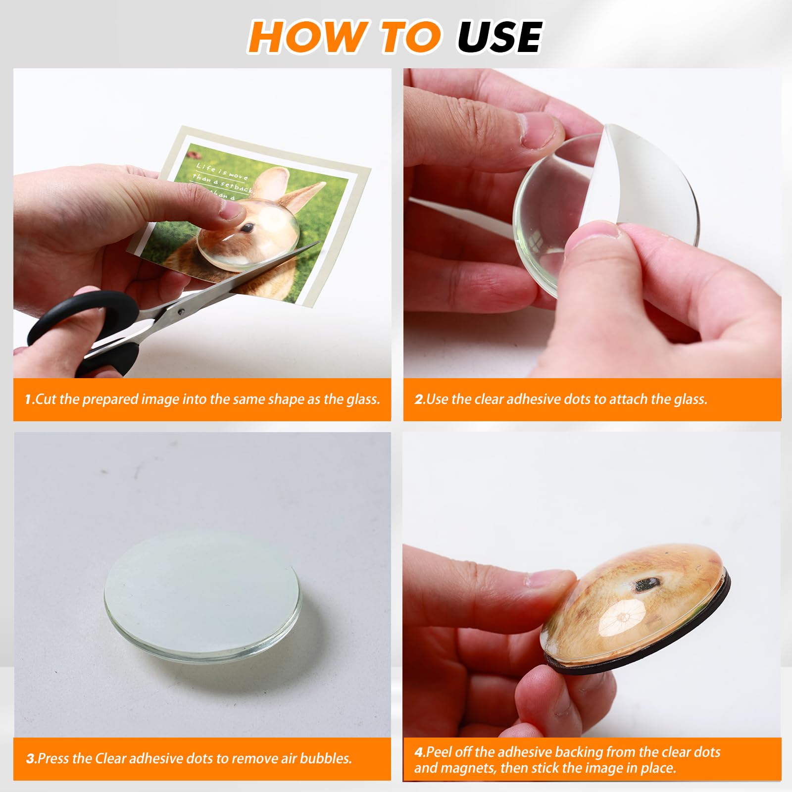 Aertiavty clear adhesive dots provide quick, clean mounting.