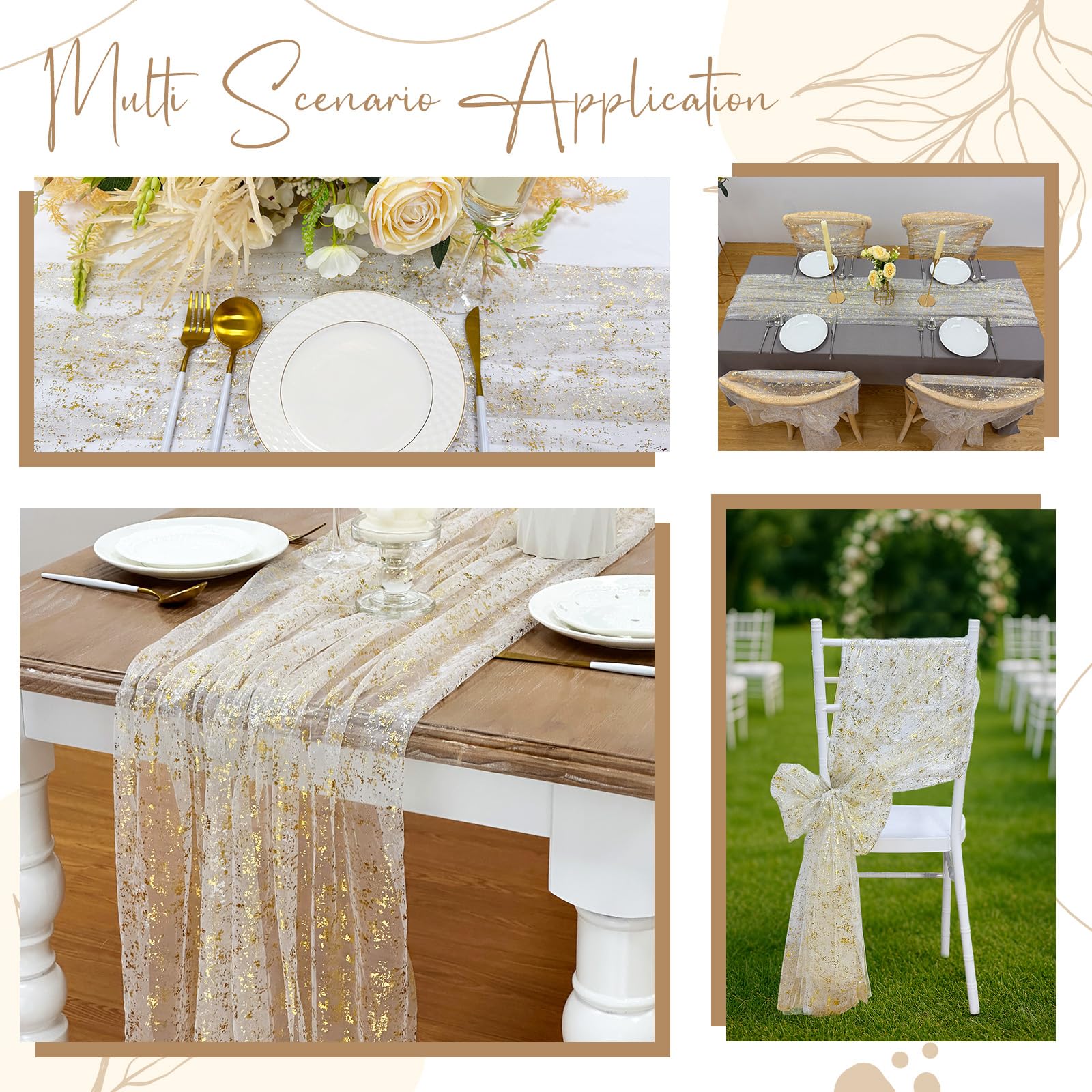 AerWo bridal shower table decoration with shimmering sheer beauty