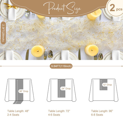 AerWo glitter table runner for elegant wedding decor