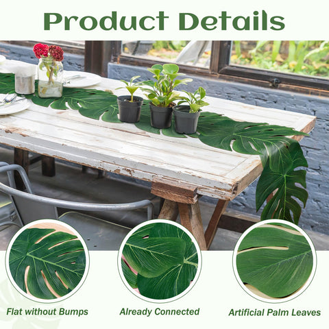 AerWo Hawaiian luau table decor 72in creates tropical drama on long banquet tables.