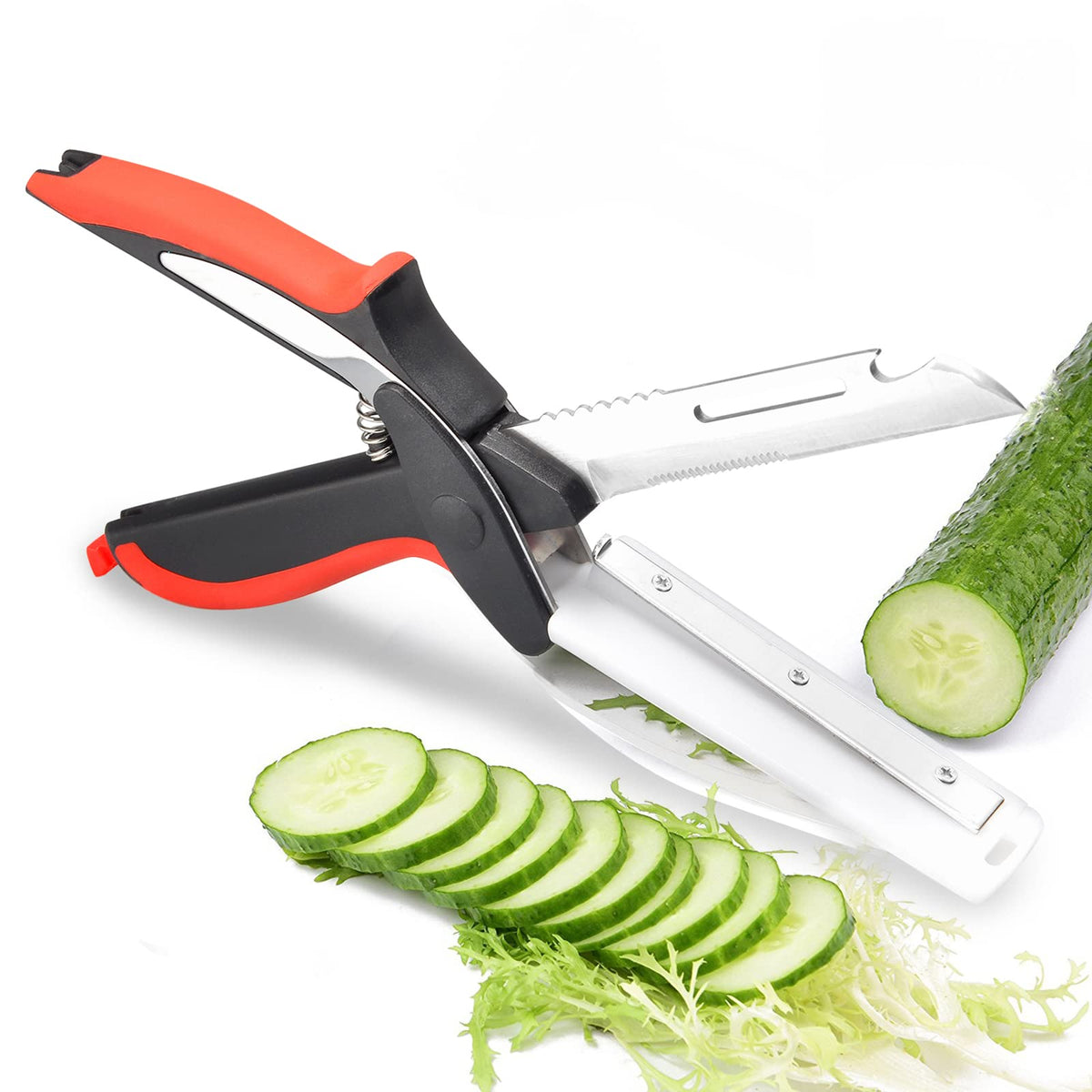 Aesmillion vegetable scissors with cutting-board feature for quick meal prep