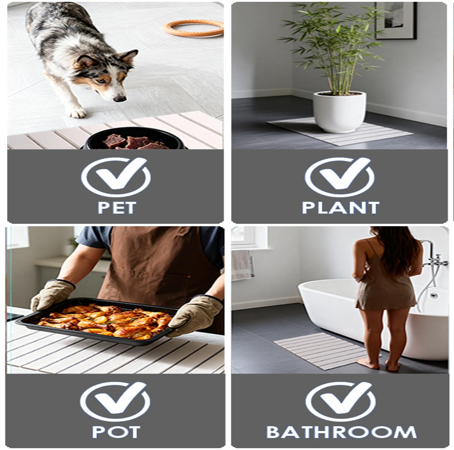 Aetherforge white mat used as heat-proof surface for hot items