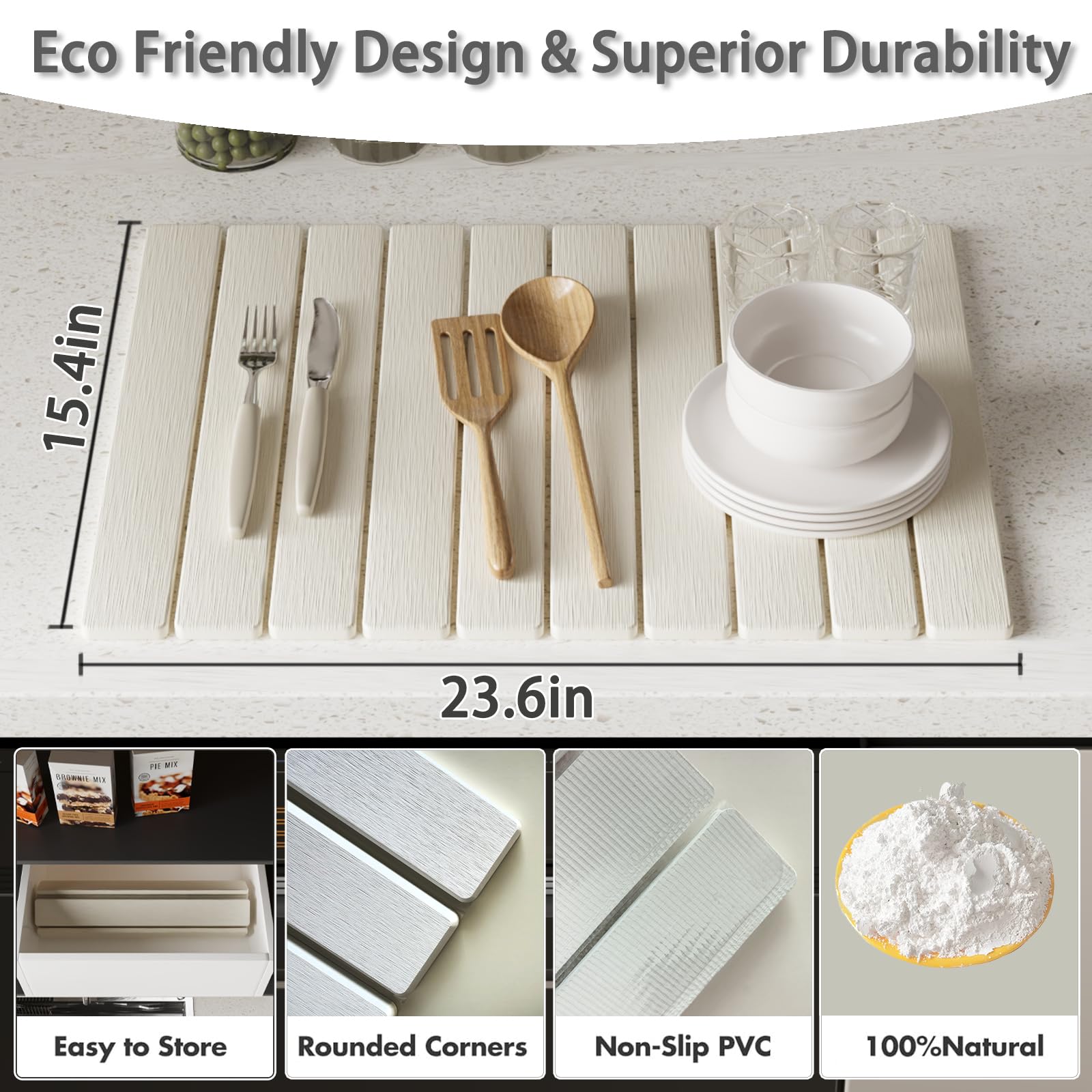 Aetherforge stone drying mat, large unfolded black absorbs moisture quickly