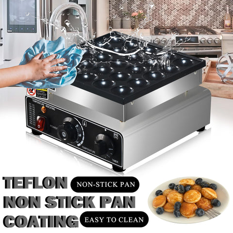 AEYDJXMER mini pancake baking area close-up reveals even browning surface.