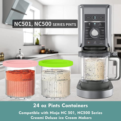 AFDLLDQM Ninja Creami Deluxe airtight lids prevent leaks during storage.