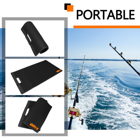 AFEISOL durable rubber fillet mat provides reliable grip during prep.