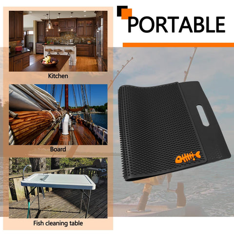 AFEISOL no-slip mat reduces mess during fish prep.