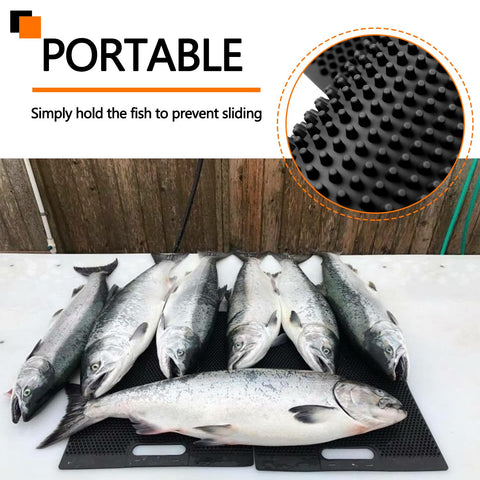 AFEISOL portable fillet mat rolls up for storage and outdoor transport.