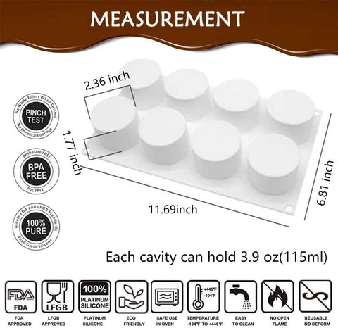 AFINSEA 3D tall cylinder dessert mold for baking