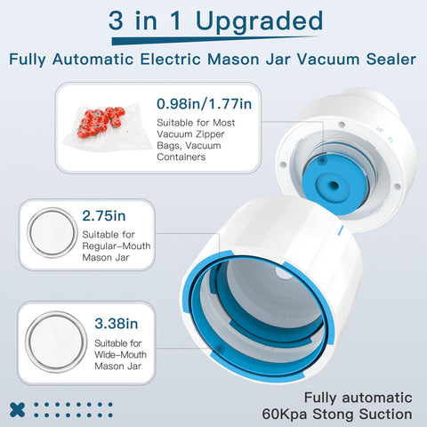 afontoto electric sealer in action with jars for camping storage
