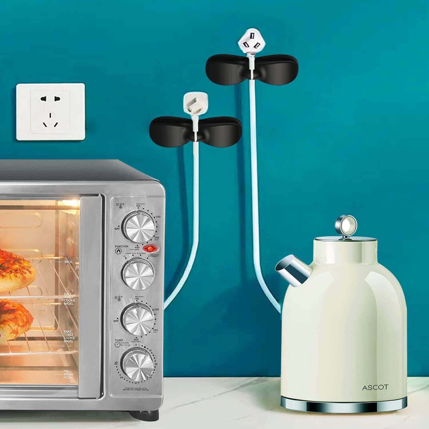 AFunCrafter cord organizer for mixer accessories keeps cords out of the way.