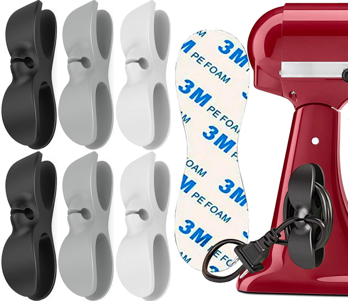 AFunCrafter cord organizer for kitchen appliances keeps cords tidy on the counter.