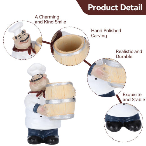 Agatige detailed chef hat and scarf accent kitchen decor with charm.