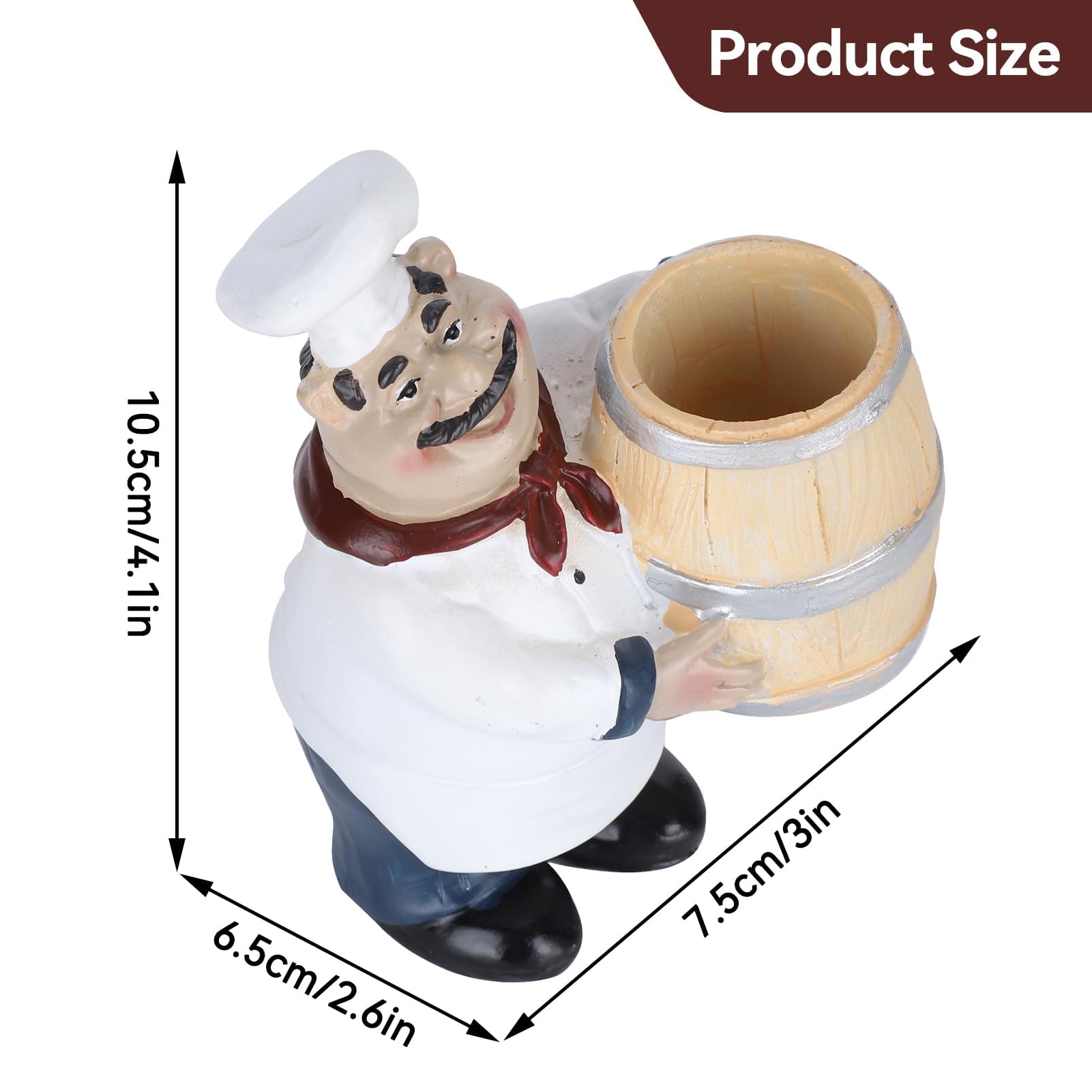 Agatige Italian chef statue decor enhances table setting with playful hospitality.