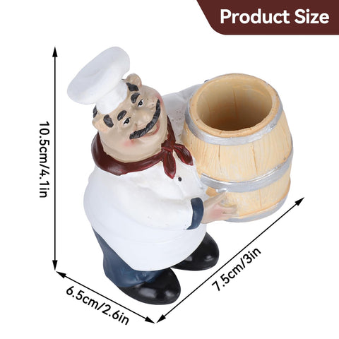 Agatige Italian chef statue decor enhances table setting with playful hospitality.