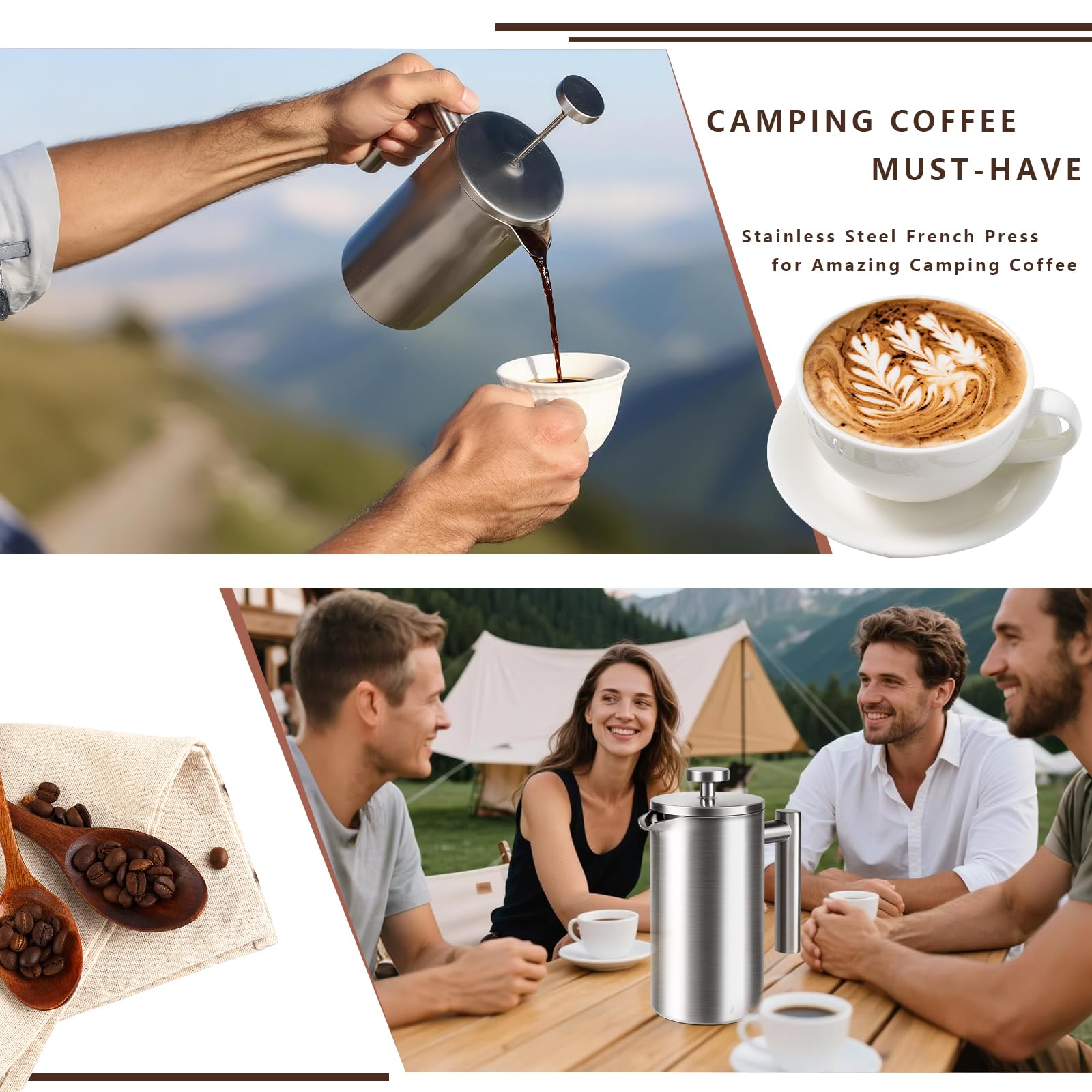 AgcKuzt camping-friendly French press for outdoor brews
