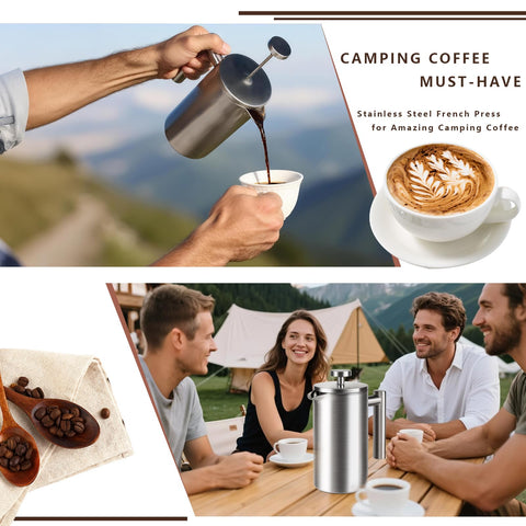 AgcKuzt camping-friendly French press for outdoor brews