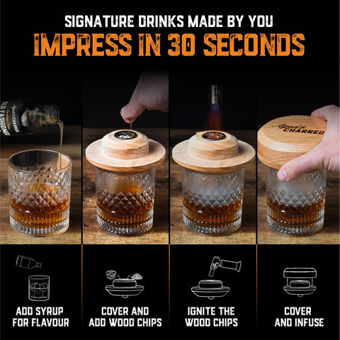 Aged & Charred peach wood chips for lighter fruity smoke accents