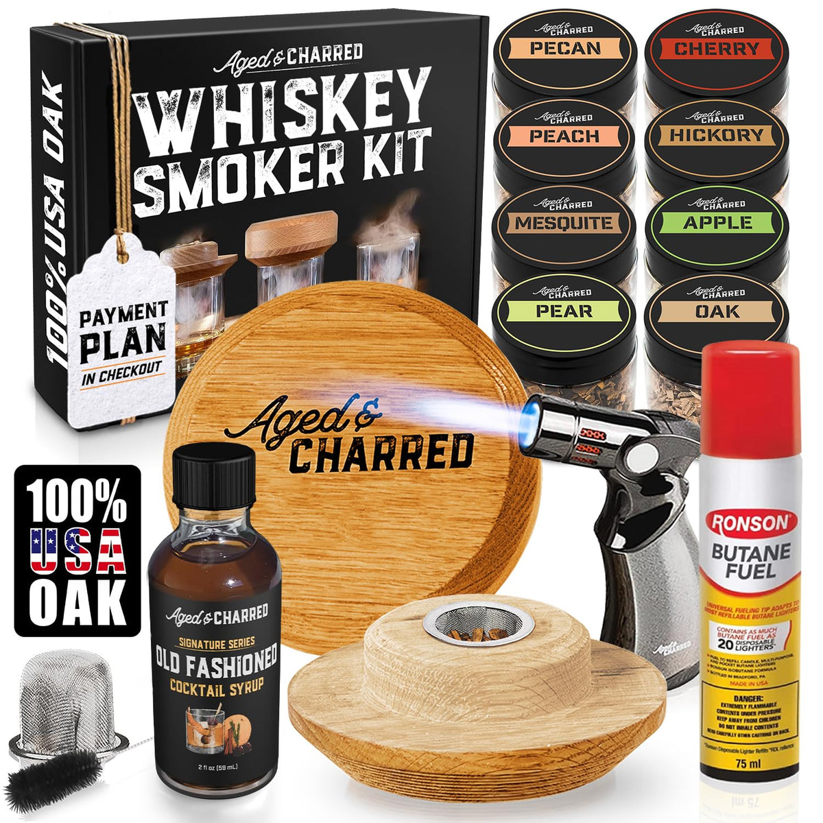 Aged & Charred whiskey-smoker-kit-lid for rich, quick smoke infusion at home