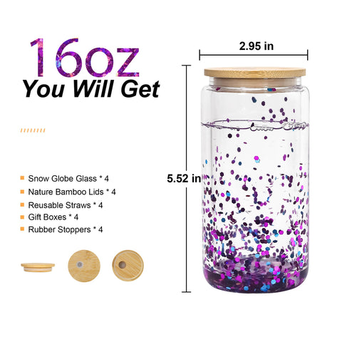 AGH Snow Globe Tumbler bamboo lid with silicone ring provides splash resistance.