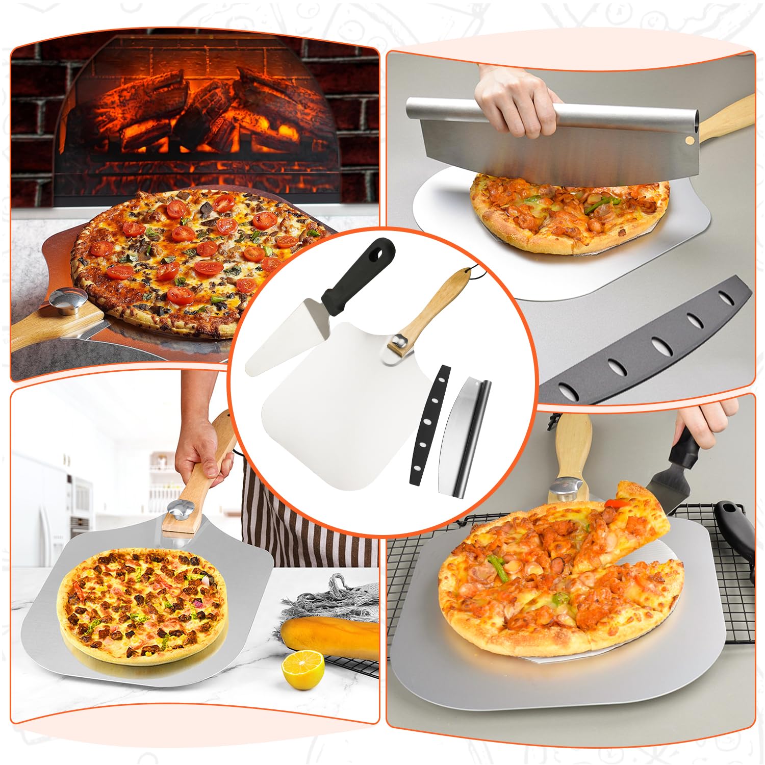 AGIgear adjustable rotating handle for easy maneuvering around pizzas.