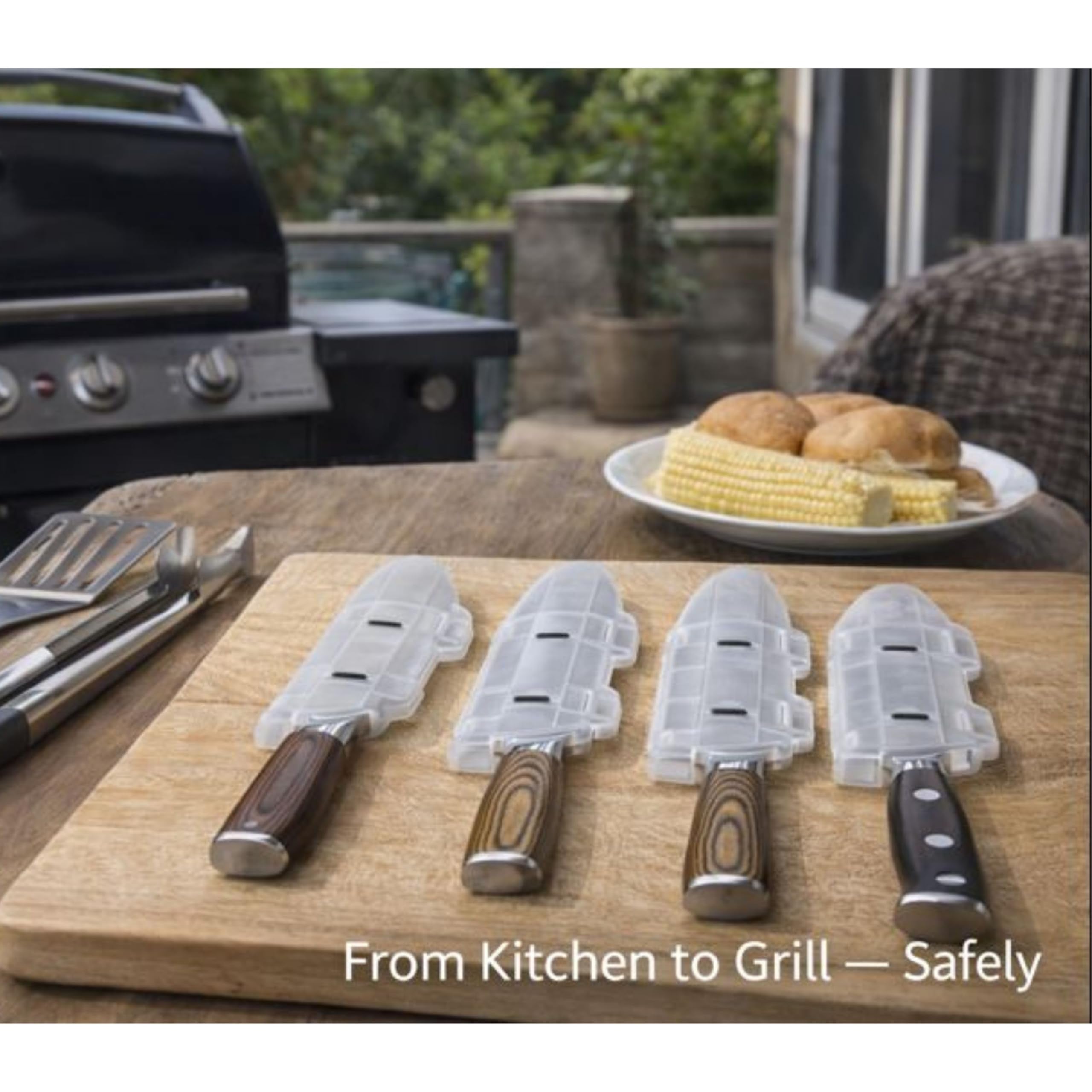 Agilux Blade Guard storage in a drawer keeps knives organized and safe.