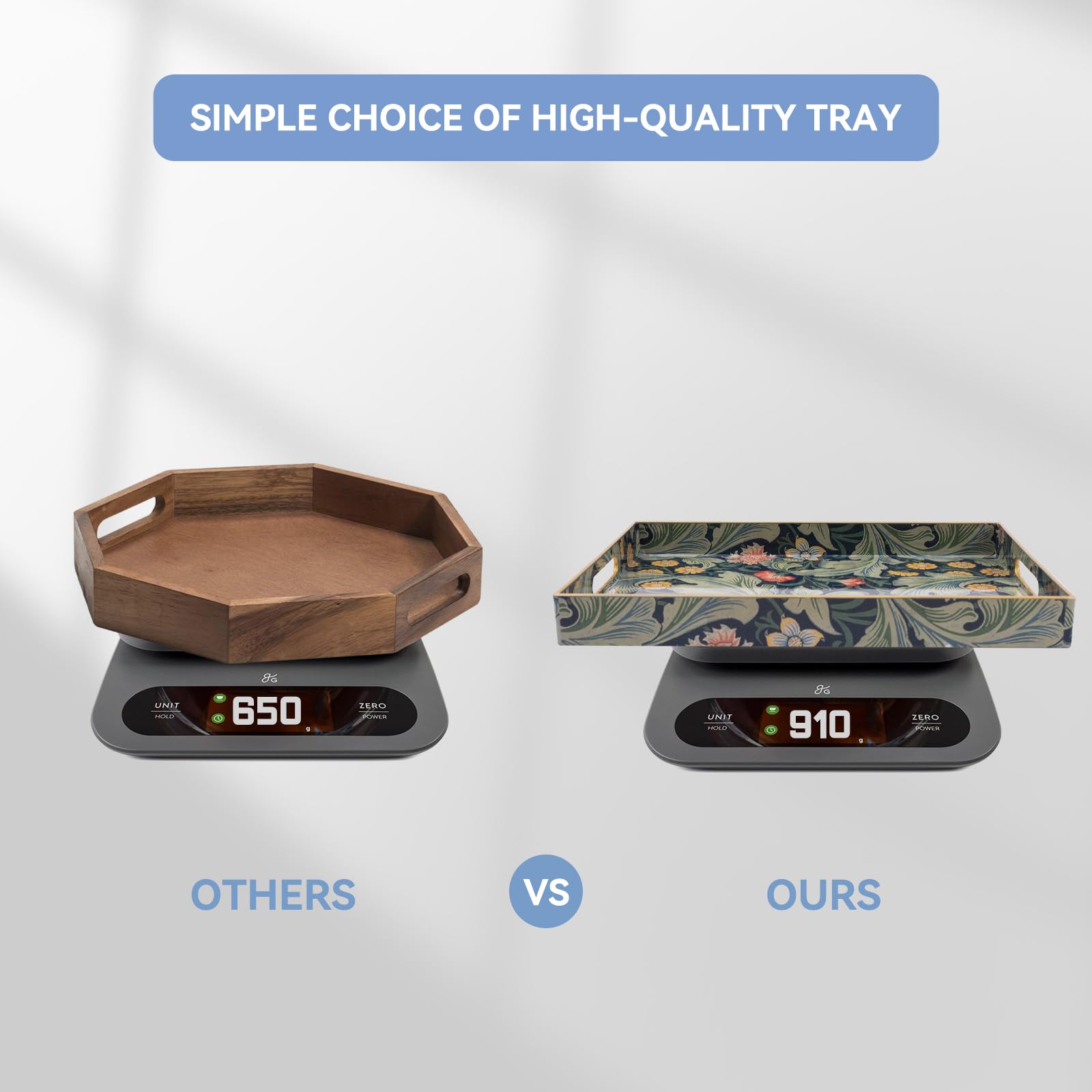 AGIOTA large tray dimensions 15.7 by 11.8 inches for ample serving space