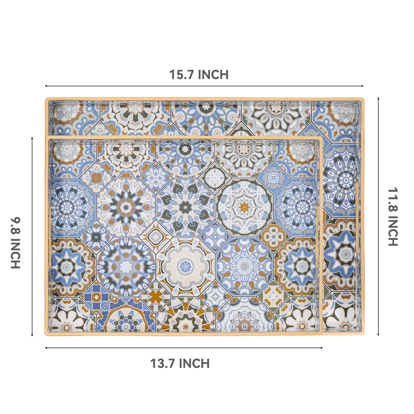 AGIOTA plastic tea tray blue with smooth surface and easy cleaning for everyday use.