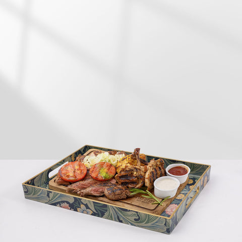 AGIOTA tray shown on a coffee table for versatile entertaining