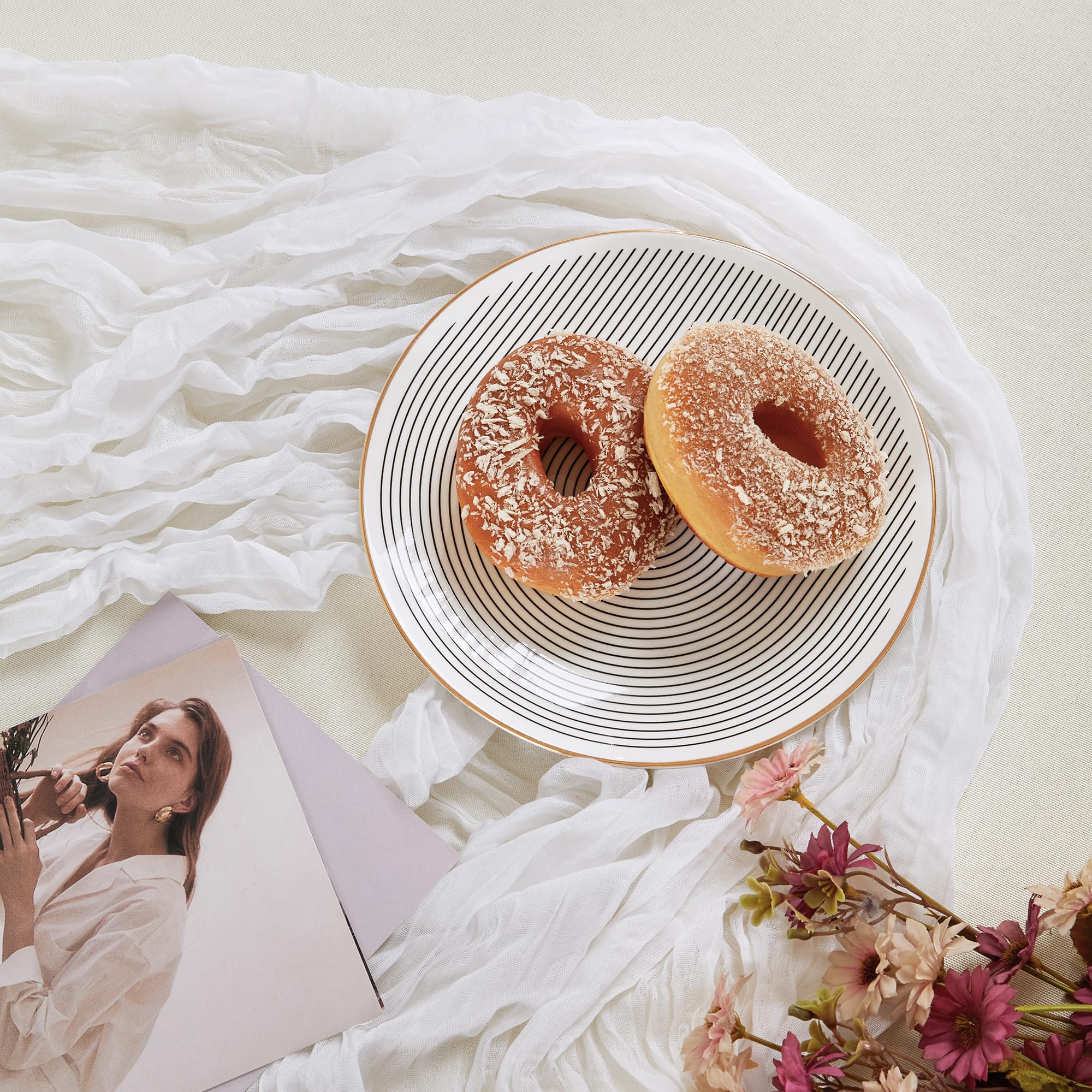 AGIRL boho gauze table runner enhances rustic tablescapes with airy texture