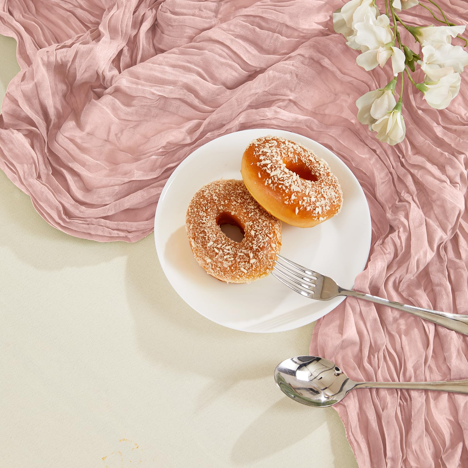 AGIRL rustic elegant table runner suited for bridal showers and celebrations.