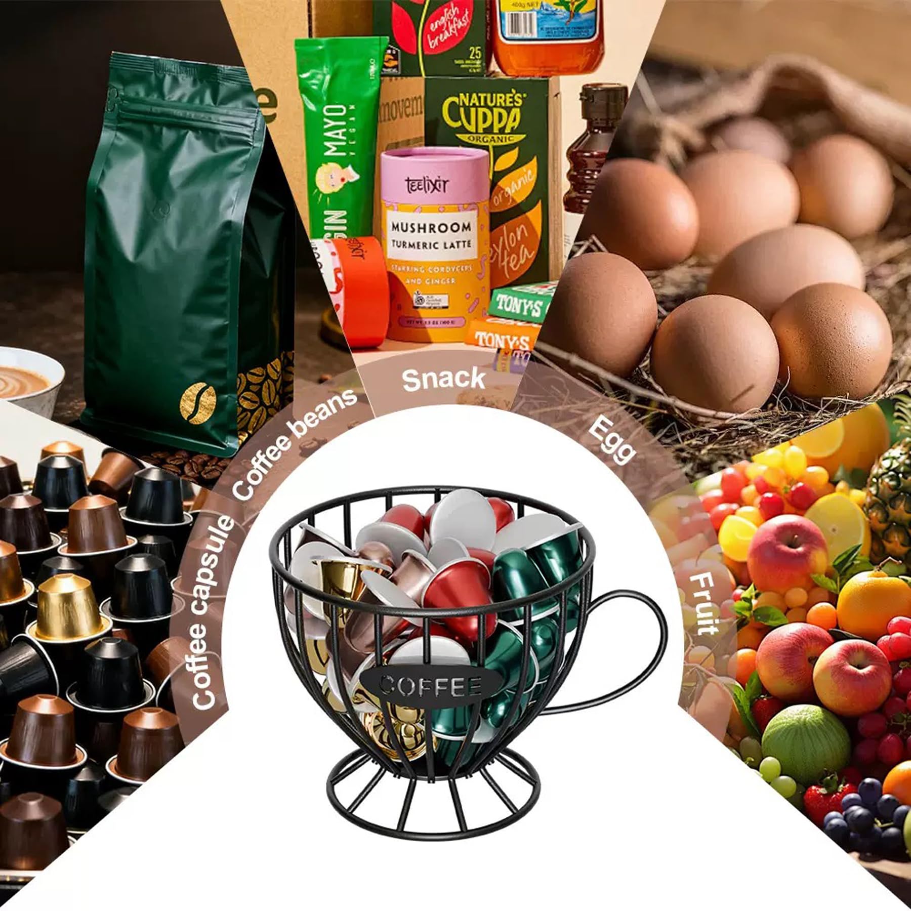 Agirlvct Coffee Bar Organizer fits countertops, kitchens, and offices